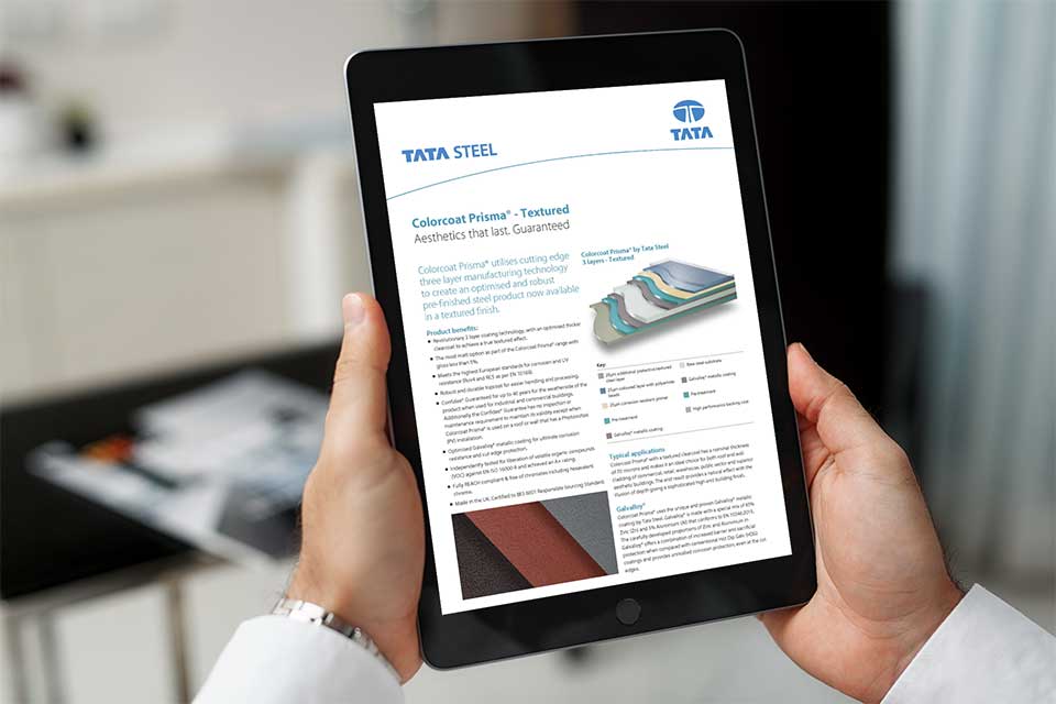Nieuwe structuurafwerking toegevoegd aan Tata Steel’s colorcoat prisma -portfolio